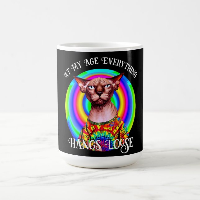  Sphynx Cat Over the Hill Birthday Coffee Mug (Center)
