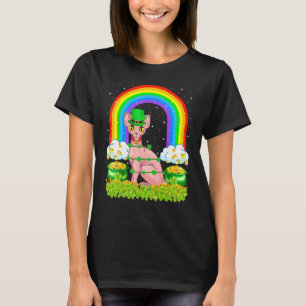 Sphynx Cat Rainbow Shamrock Sphynx Cat St Patric T-Shirt
