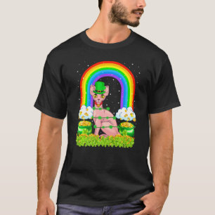 Sphynx Cat Rainbow Shamrock Sphynx Cat St Patrick T-Shirt