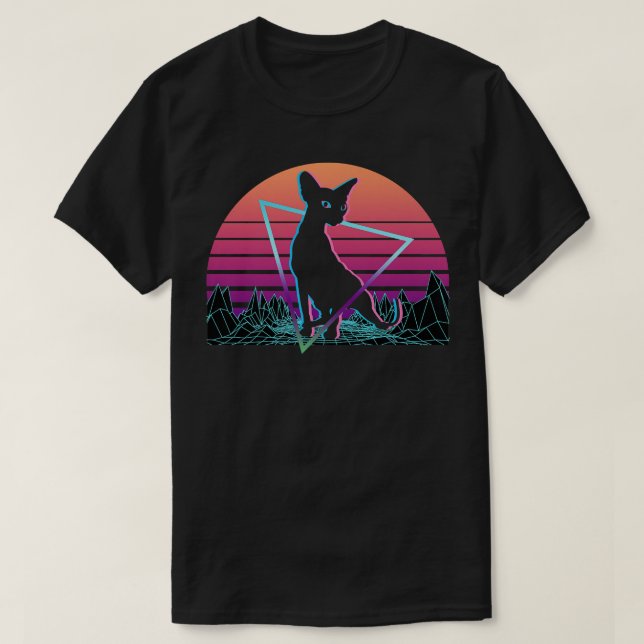 Sphynx Cat Retro Premium T-Shirt (Design Front)