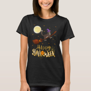 Sphynx Cat Ride Witch Shotgun Sphynx Cat Halloween T-Shirt