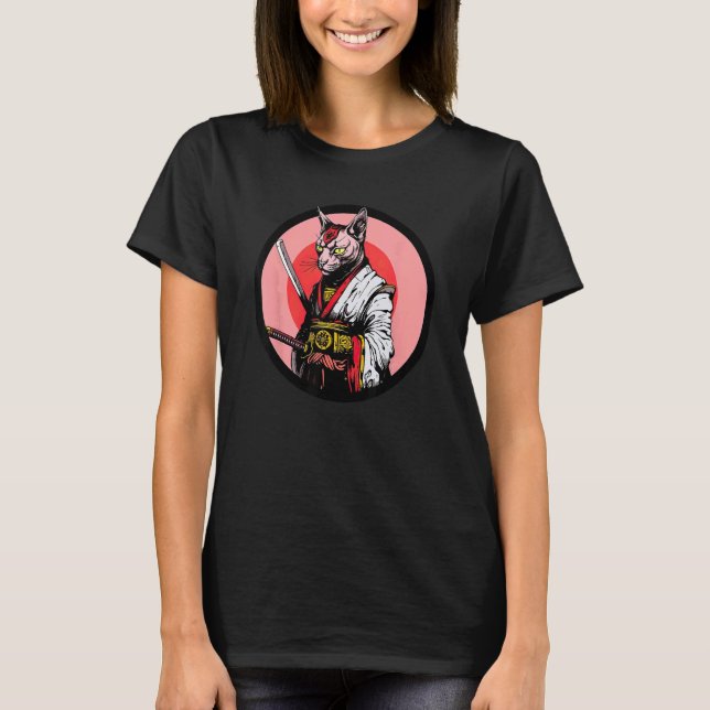 Sphynx Cat Samurai Funny Pet Warrior T-Shirt (Front)