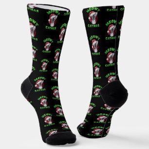 Sphynx Cat Santa Meowy Christmas Sustainable Women Socks