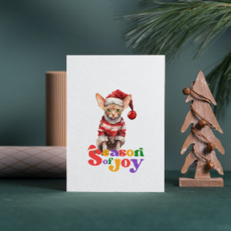 Sphynx Cat Season of Joy Christmas Greeting Card