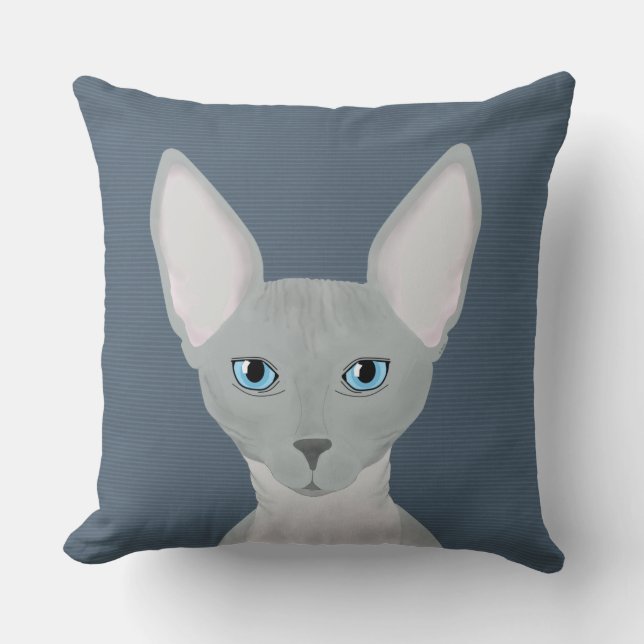 Sphynx Cat Throw Pillow (Front)