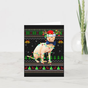 Sphynx Cat Ugly Christmas Sweaters Holiday Santa C Card