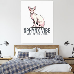 Sphynx Cat Vibe Under Sunlight Art Canvas Print