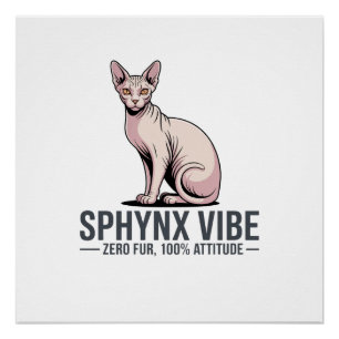 Sphynx Cat Vibe Under Sunlight Art Poster