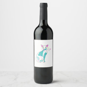 Sphynx Cat Wine Label