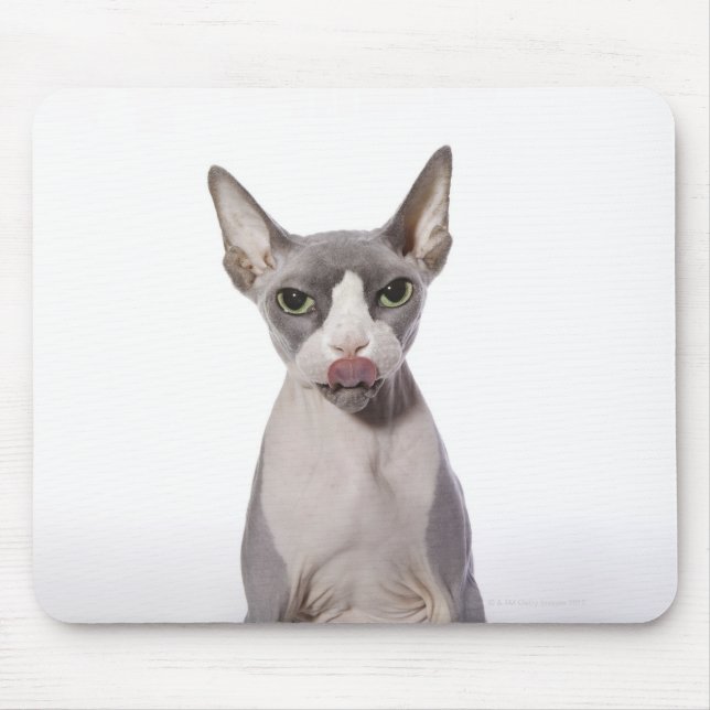 Sphynx Cat with tongue out Mouse Mat (Front)