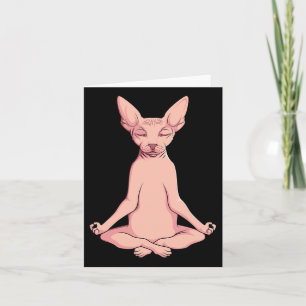 Sphynx Cat Yoga Meditation Breeder Hairless Pet Lo Card