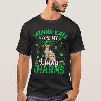 Sphynx Cats Are My Lucky Charms Sphynx Cat St Patr T-Shirt