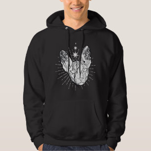 Sphynx Cats Grafic Design Goth Death Metal Cat Lov Hoodie