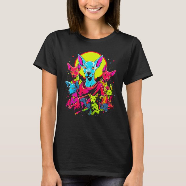 Sphynx Hairless Cat Abstract Art T-Shirt (Front)