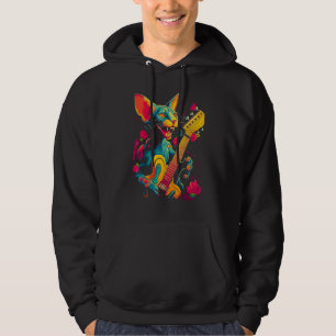 Sphynx Hairless Cat Guitar Hoodie