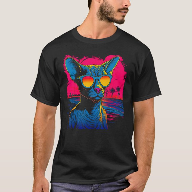 Sphynx Hairless Cat Summer Party T-Shirt (Front)
