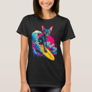 Sphynx Hairless Cat Surfing T-Shirt