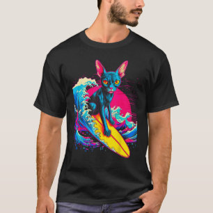 Sphynx Hairless Cat Surfing T-Shirt