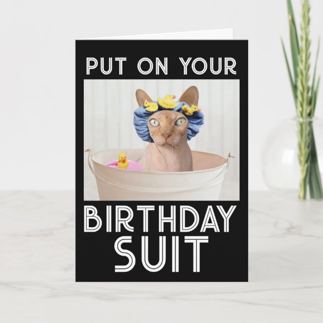 SPHYNX HAIRLESS CUTE CAT BIRTHDAY GREETING CARDS (Front)