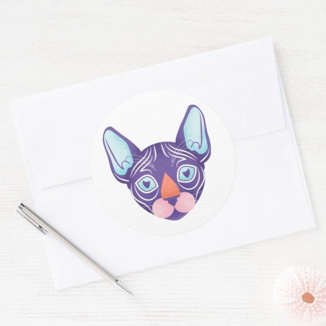 Sphynx Halloween Classic Round Sticker (Envelope)