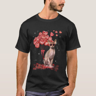 Sphynx Heart Valentines Day Cat Dad Mum T-Shirt