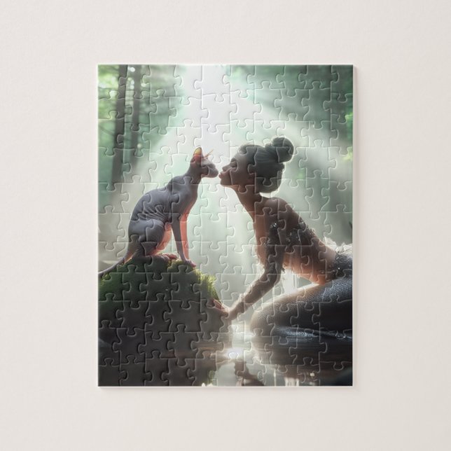 Sphynx Kissing Mermaid  Jigsaw Puzzle (Vertical)