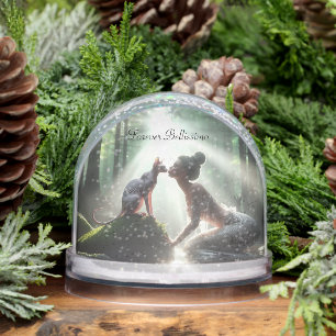Sphynx Kissing Mermaid Snowglobe