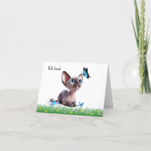Sphynx Kitten Friend Greeting Card