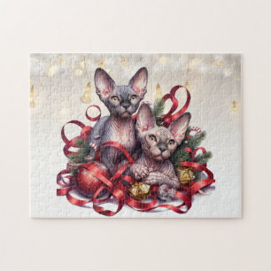 Sphynx Kittens Christmas  Jigsaw Puzzle