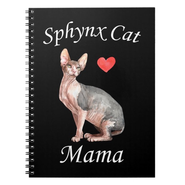 Sphynx Mom Cat Lover Pet Mother Notebook (Front)