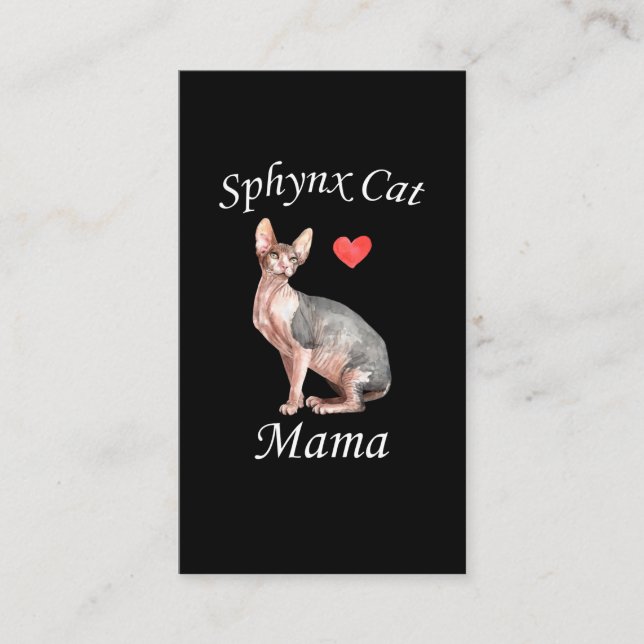 Sphynx Mum Cat Lover Pet Mother Business Card (Front)