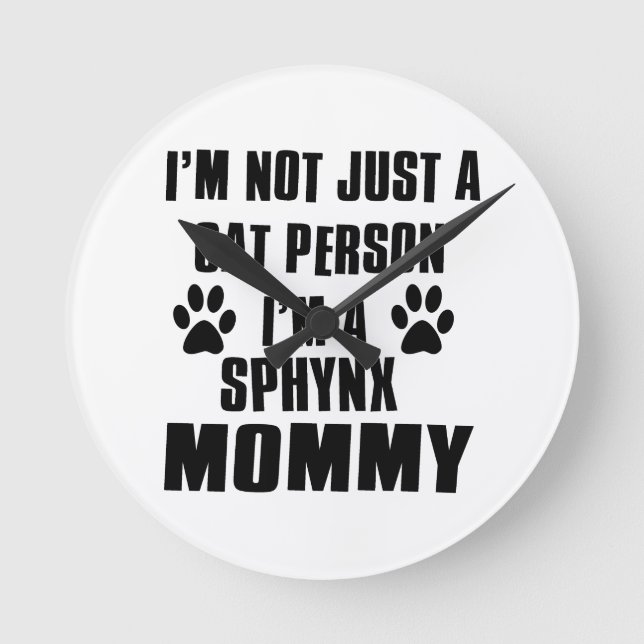 Sphynx shirts Cat Design Round Clock (Front)