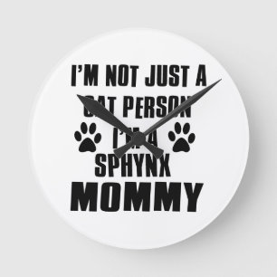 Sphynx shirts Cat Design Round Clock
