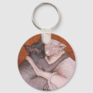 Sphynx Sphinx Cat Cats Nap Time Key Ring