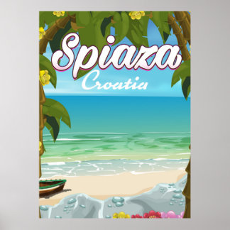 Spiaza Croatia beach vacation poster