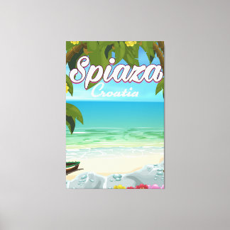 Spiaza Croatia beach vacation poster Canvas Print