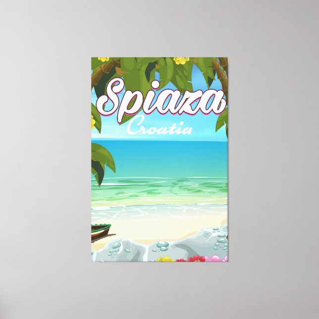 Spiaza Croatia beach vacation poster Canvas Print (Front)