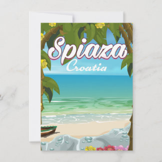Spiaza Croatia beach vacation poster Invitation