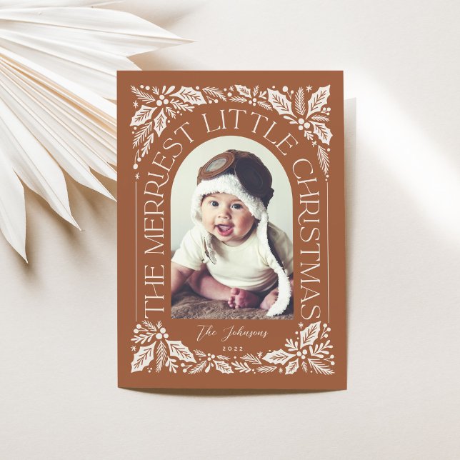 Spice Berry Merriest Little Christmas Arch Photo Holiday Card (Creator Uploaded)