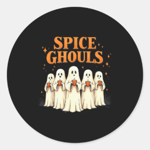 Spice Ghouls Funny Halloween Ghost Pumpkin Women G Classic Round Sticker
