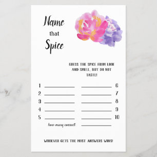 "Spice It Up: Name That Spice Bridal Shower Game" Flyer