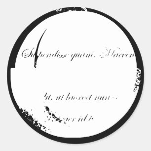 Spice jar black ink vintage stained border blank  classic round sticker