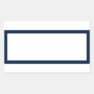 Spice jar dark navy blue border blank  rectangular sticker