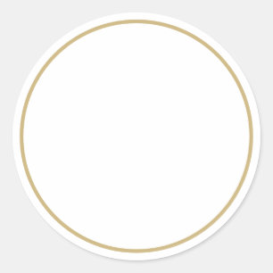 Spice jar faux gold mustard border blank white classic round sticker