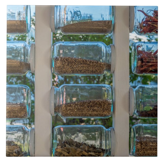 Spice jars display view ceramic tile (Front)