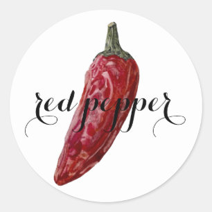 Spice label: Red Pepper Classic Round Sticker
