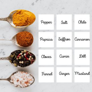 Spice labels for chefs gourmet cooks poster
