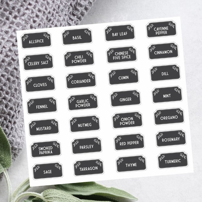 Spice Labels white on black (Creator Uploaded)