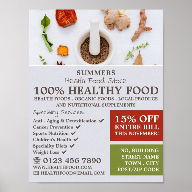 Spice Mix, Health Food Store Advertising Poster (Front)
