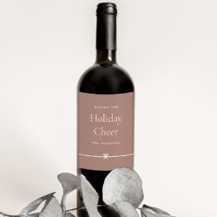 Spice Modern Bow Simple Minimal Holiday Cheer Wine Label